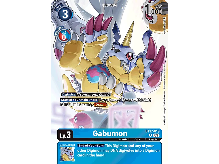 [BT17-019] [Gabumon] [Digimon] [Rare] [Alternative Art] [Foil] 1