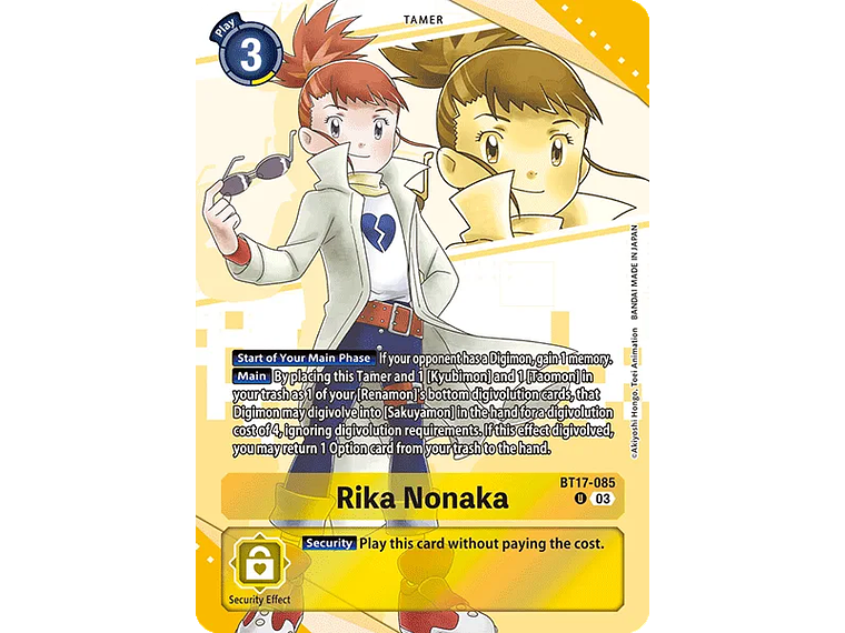 [BT17-085] [Rika Nonaka] [Tamer] [Rare] [Alternative Art] [Foil] 1