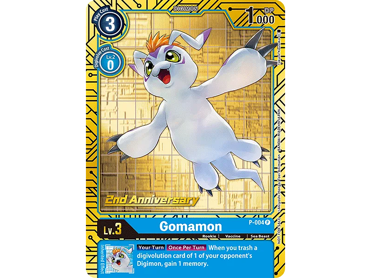 [P-004] [Gomamon] [Digimon] [Promo] [Alternative Art] [Stamp] 1