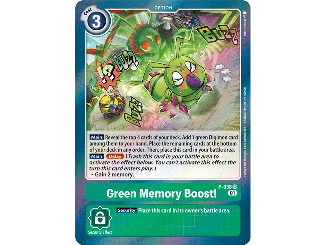 [P-038] [Green Memory Boost!] [Option] [Promo] [Alternative Art] [Foil] 1