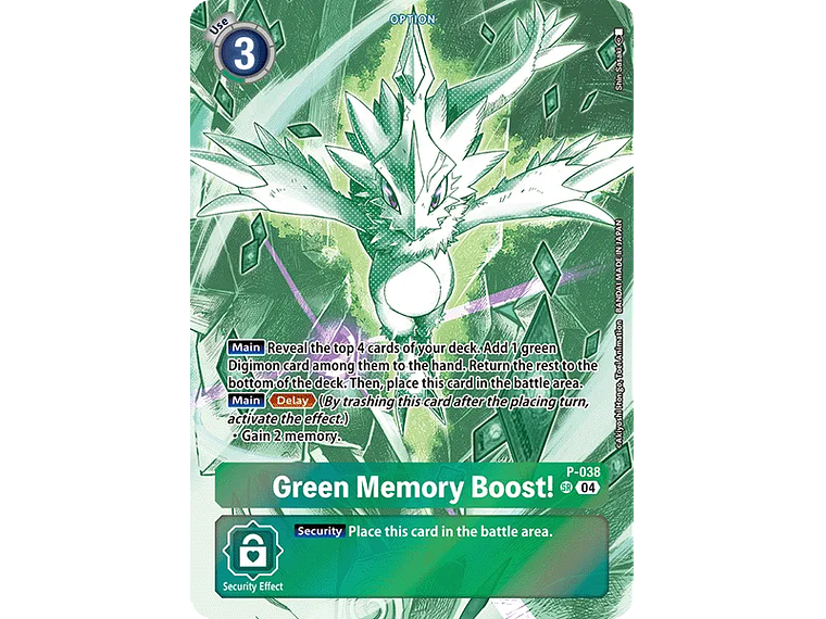 [P-038] [Green Memory Boost!] [Option] [Promo] [Full Art] [Foil] 1