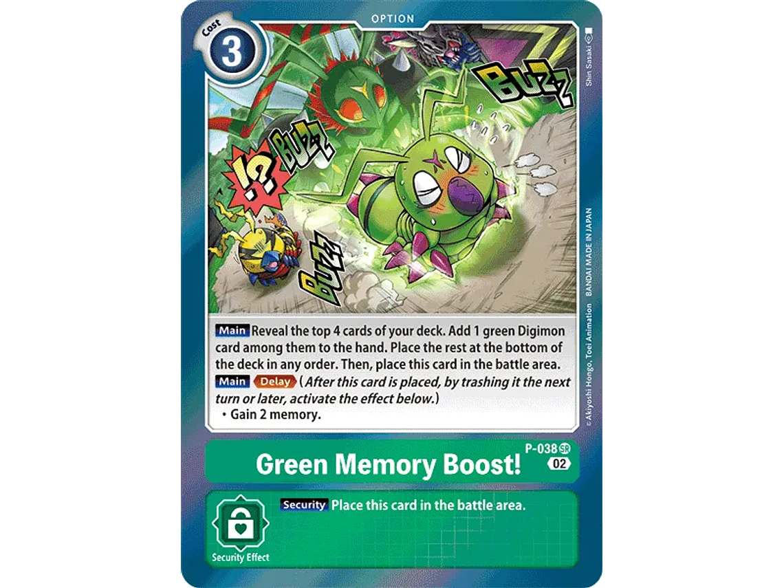 [P-038] [Green Memory Boost!] [Option] [Promo] [Alternative Art] [Textured] 1