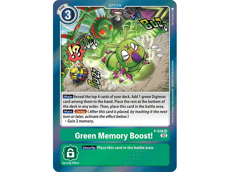 [P-038] [Green Memory Boost!] [Option] [Promo] [Alternative Art] [Textured] 1