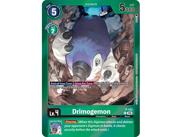 [P-143] [Drimogemon] [Digimon] [Promo] [Alternative Art] [Foil] 1