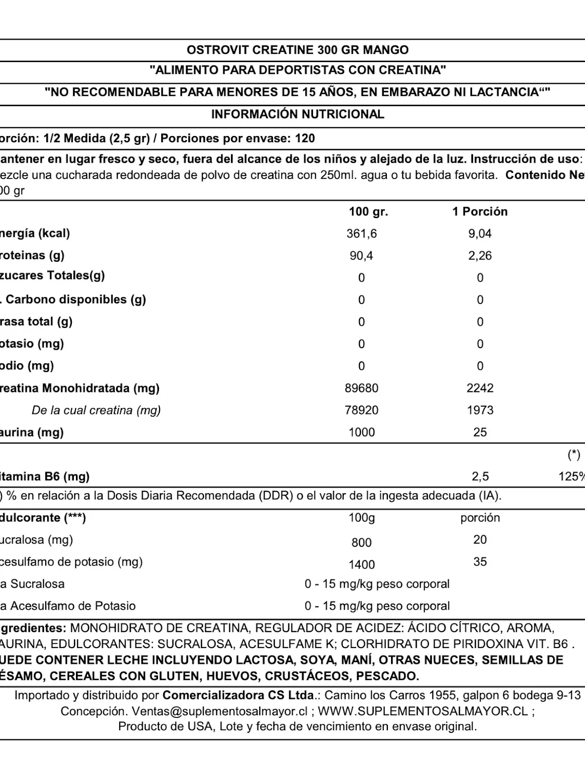 OstroVit Creatine Monohydrate Natural 300g 2