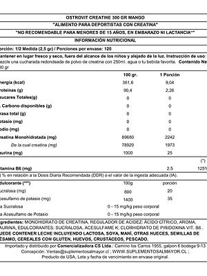OstroVit Creatine Monohydrate Natural 300g