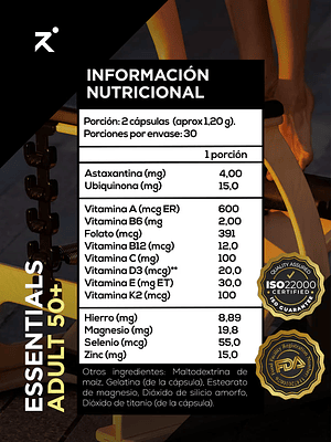 Strive Multivitamínico Adult 50+ Essentials 60 cápsulas