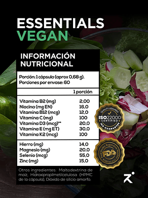 Strive Multivitamínico Vegan Essentials 60 cápsulas