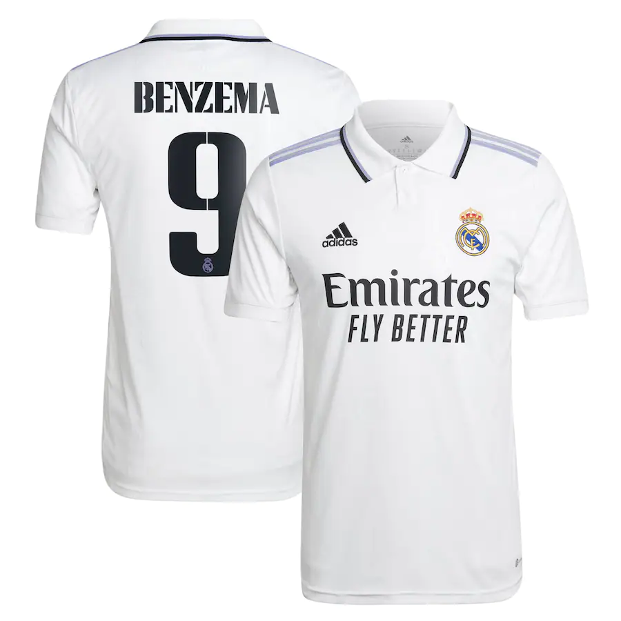 Camisola Principal Real Madrid 22/23 - Benzema 9 - Versão adepto 1