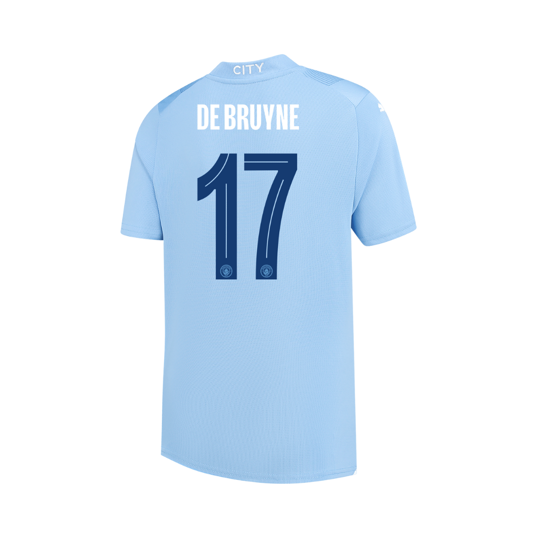 Camisola principal Man City 23/24 - De Bruyne 17 - Versão adepto 2