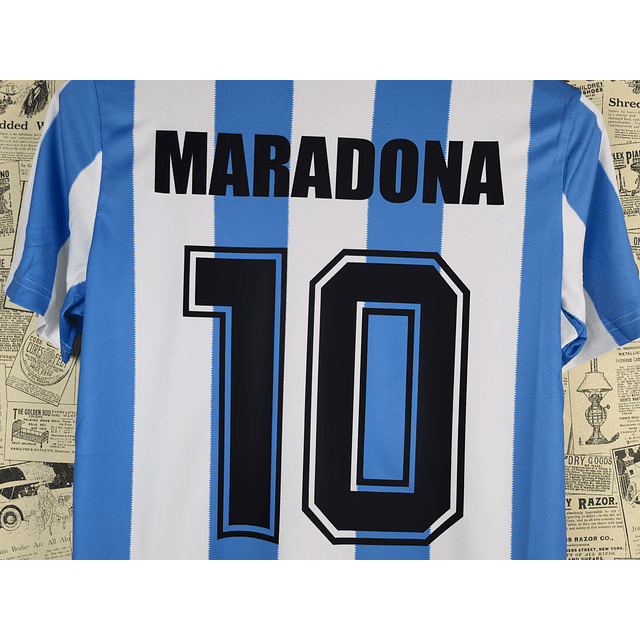 Camisola principal Argentina 1986 - Maradona 10 - Versão adepto