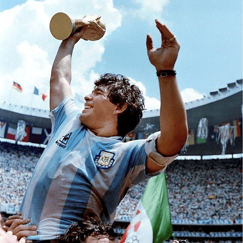 Camisola principal Argentina 1986 - Maradona 10 - Versão adepto