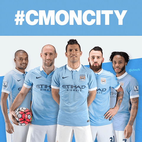Camisola principal Man City 2015/2016 - Versão adepto