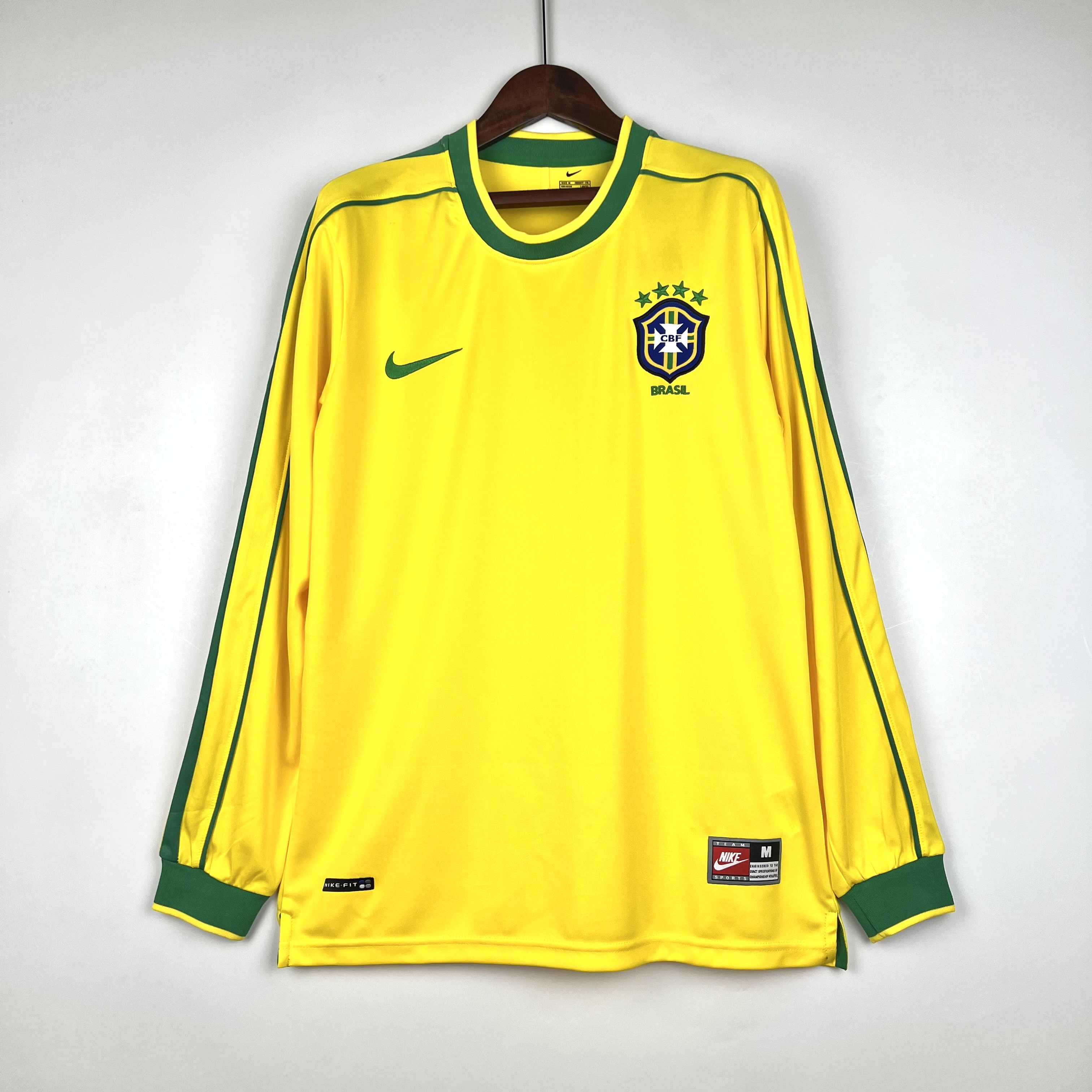 Camisola principal Brasil 1998 Manga comprida - Versão adepto 1
