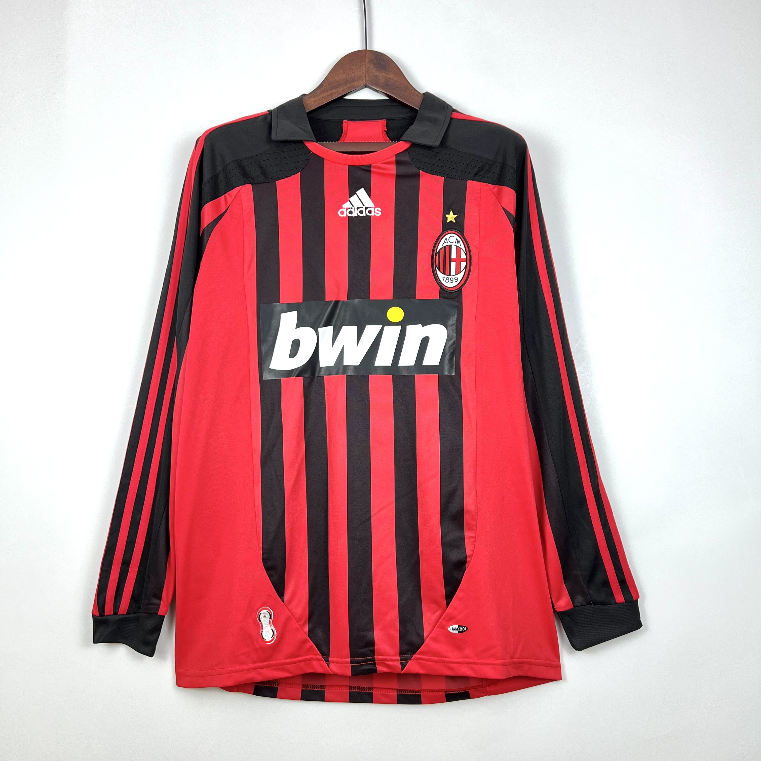 Camisola Principal Ac Milan 2007/2008 - Manga comprida - Versão adepto 1