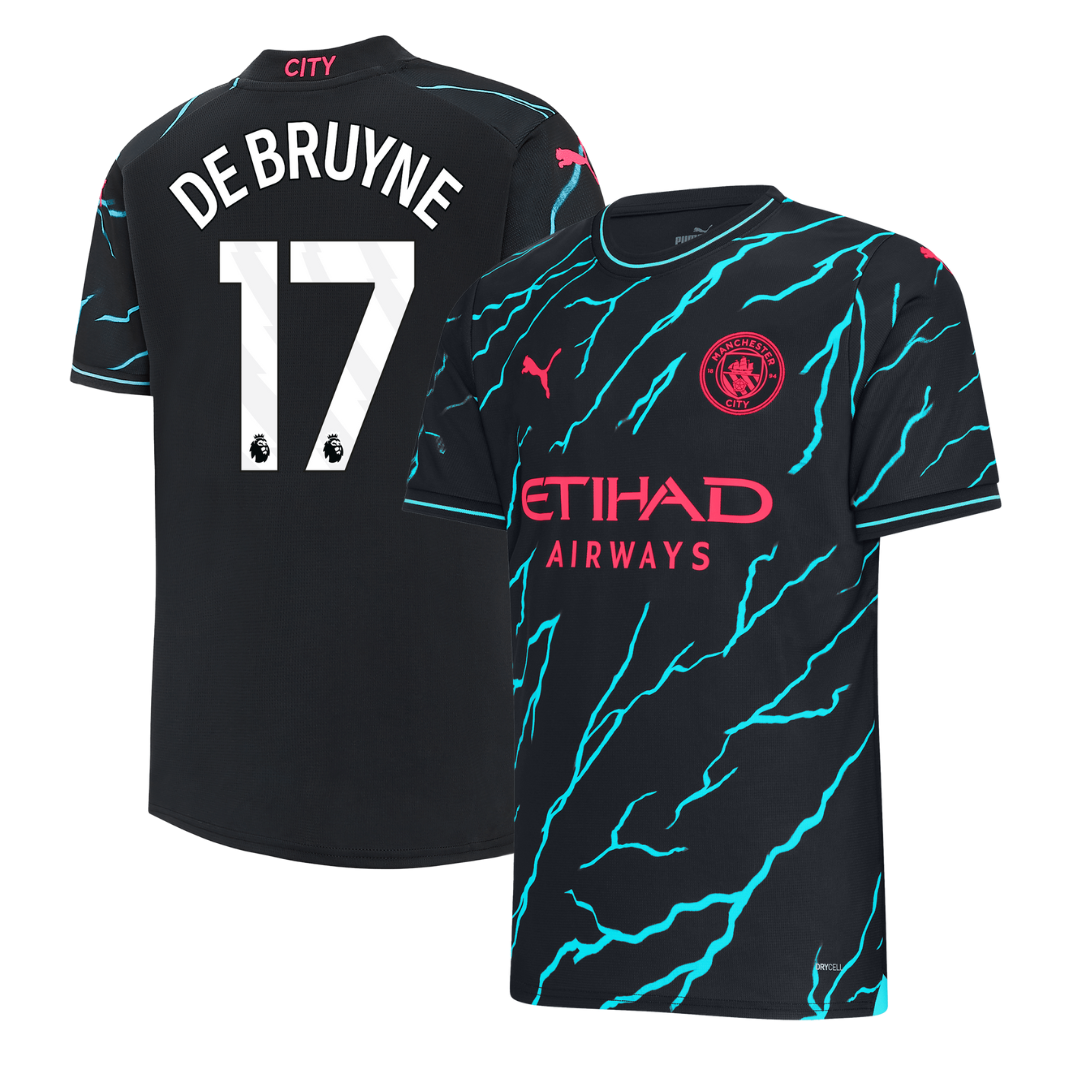 3ª Camisola Man City 23/24 - De Bruyne 17 - Versão adepto 1