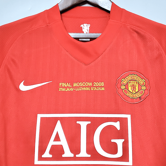 Camisola Principal Manchester United 2007/2008 Edição final da Champions - Versão adepto
