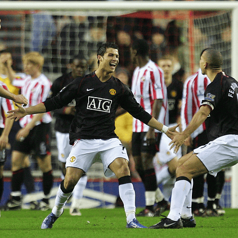 Camisola alternativa Manchester United 2007/2008 - versão adepto - Manga comprida