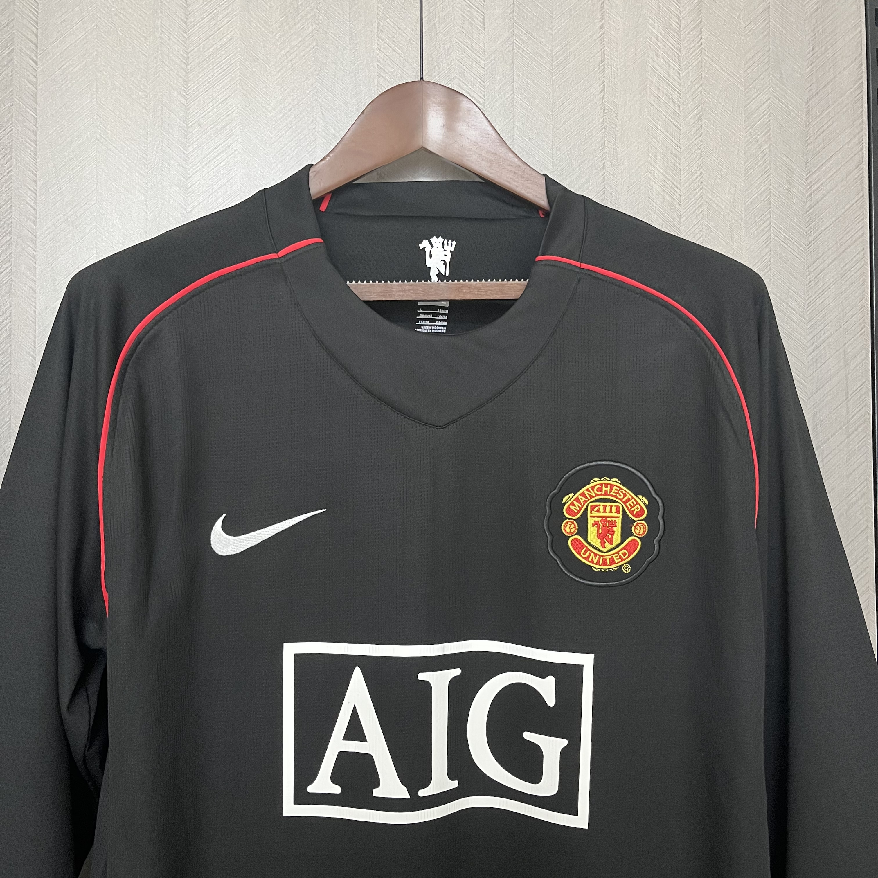 Camisola alternativa Manchester United 2007/2008 - versão adepto - Manga comprida 6