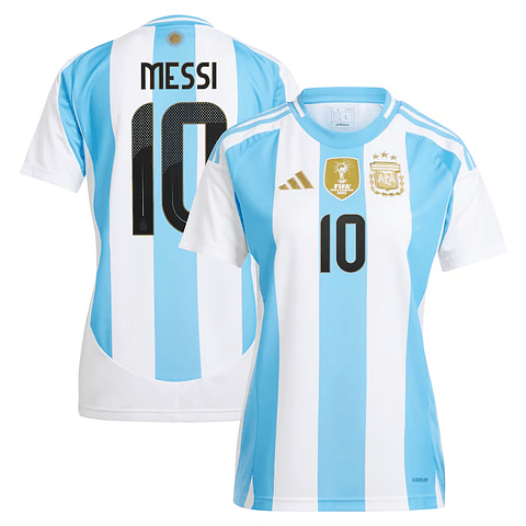 Camisola Principal Argentina 2024 - Messi 10 - Versão feminina