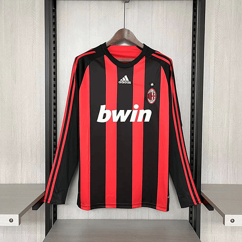 Camisola Principal Ac Milan 2008/2009 - Versão adepto - Manga comprida