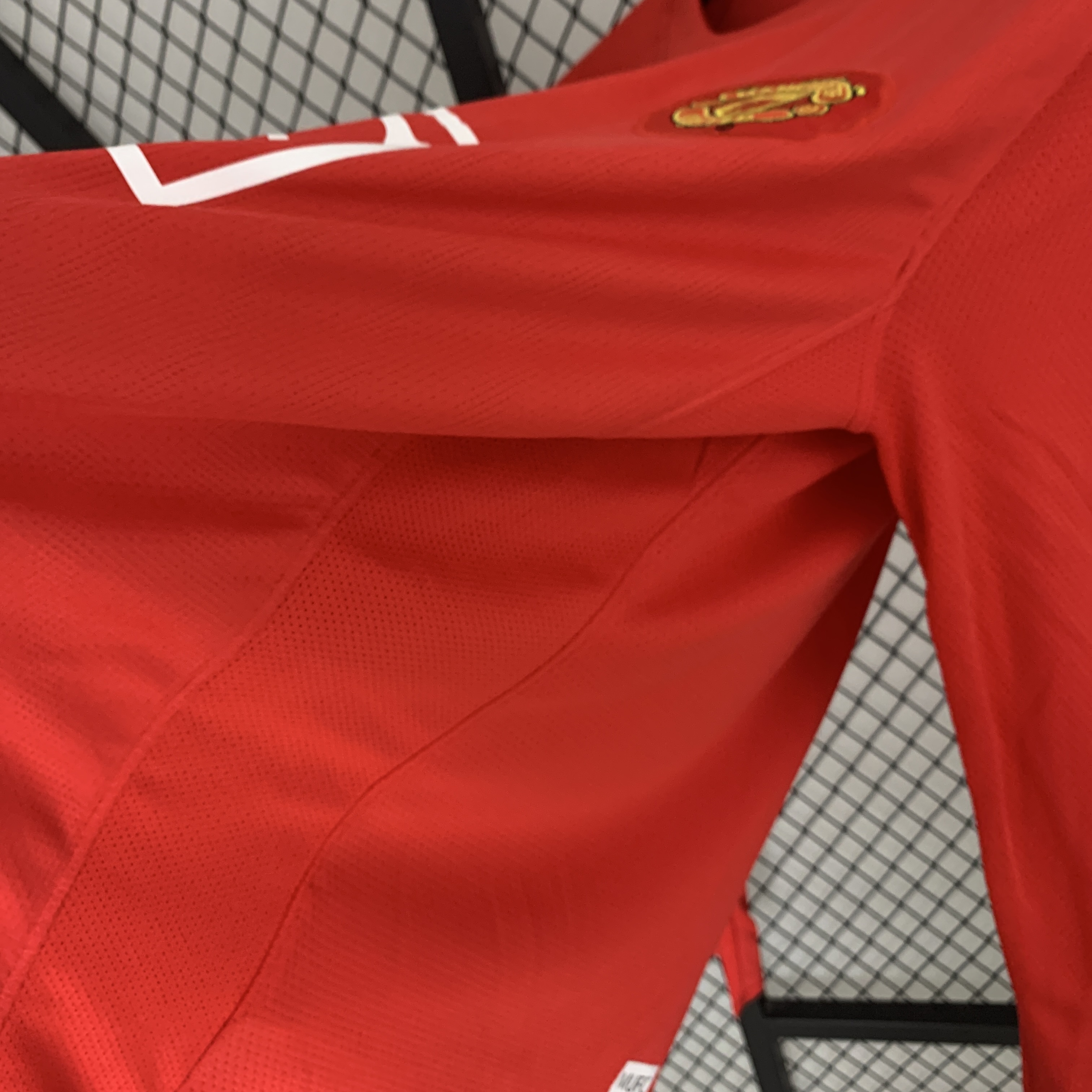 Camisola Principal Manchester United 2007/2008 Edição final da Champions Manga comprida - Versão adepto 7