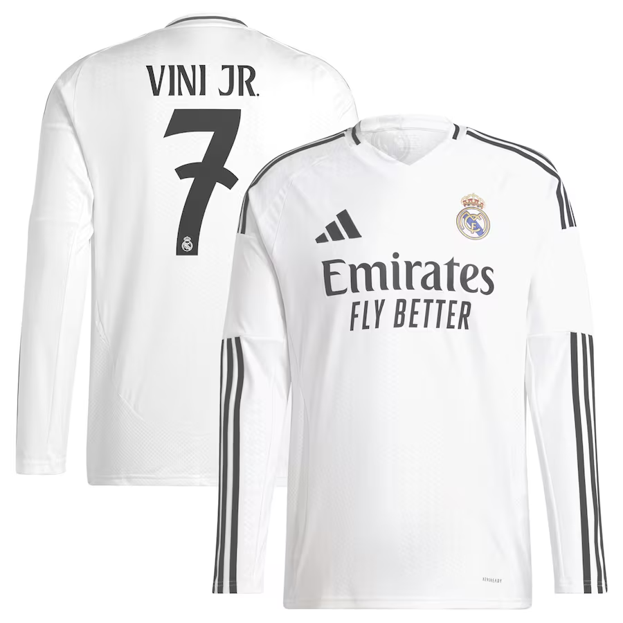 Camisola Principal Real Madrid 24/25 - Vini Jr. 7 - Manga comprida 1