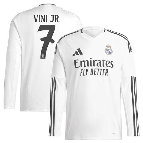 Camisola Principal Real Madrid 24/25 - Vini Jr. 7 - Manga comprida