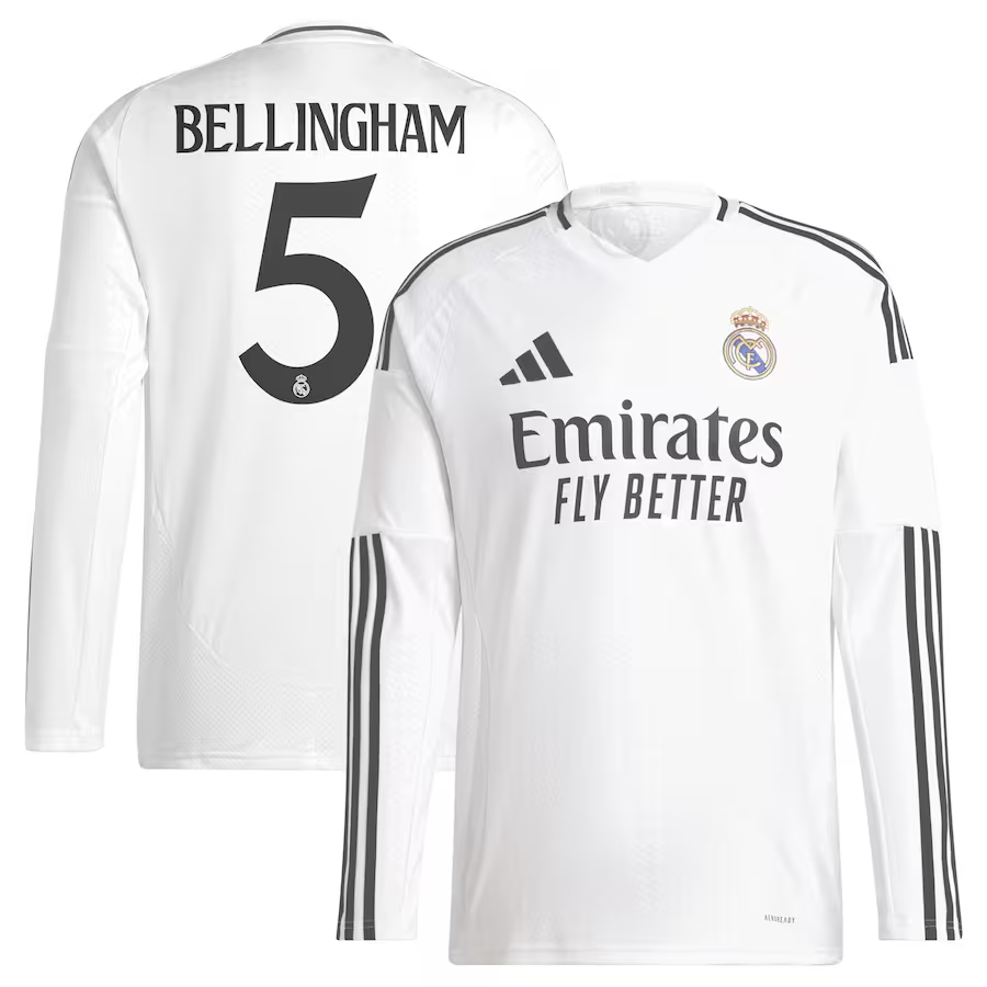 Camisola Principal Real Madrid 24/25 - Bellingham 5 - Manga comprida 1