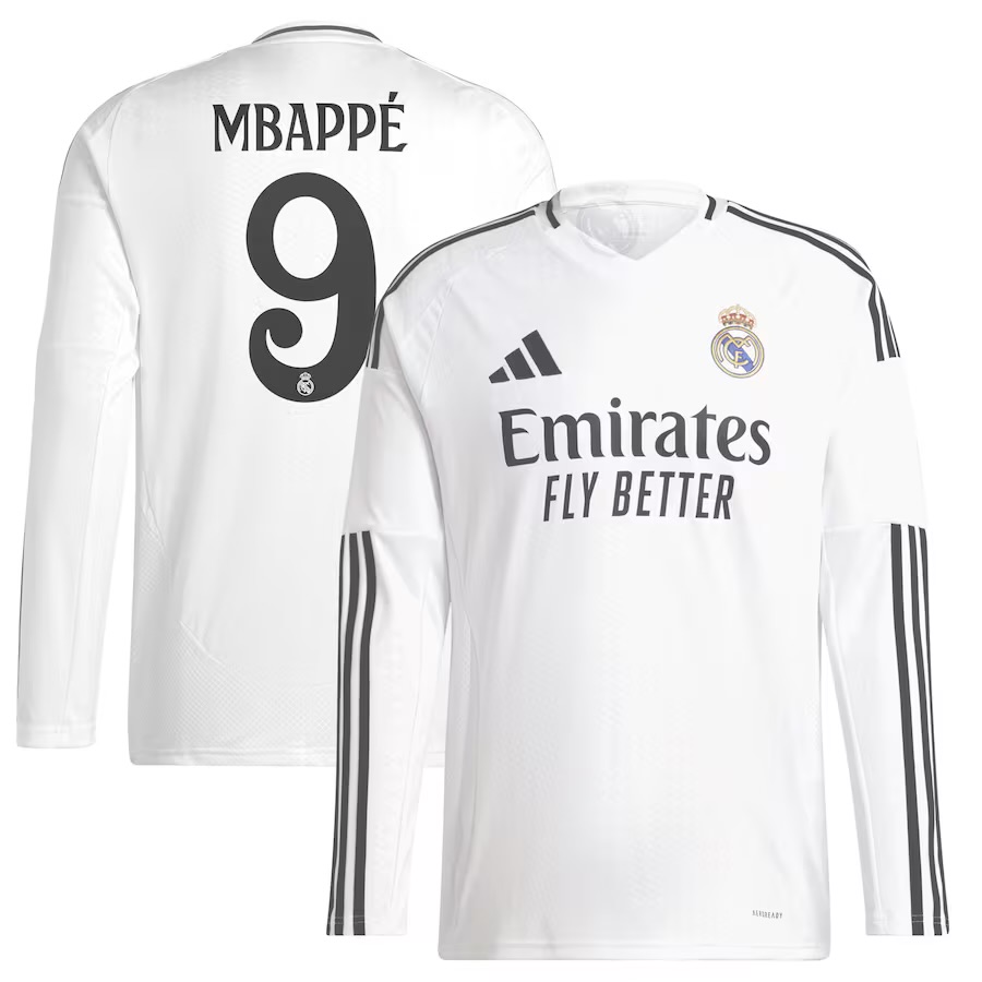 Camisola Principal Real Madrid 24/25 - Mbappé 9 - Manga comprida 1