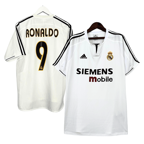 Camisola principal Real Madrid 2003/2004 - Ronaldo 9 - Versão adepto