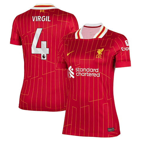 Camisola principal Liverpool 24/25 - Virgil 4 - Versão feminina