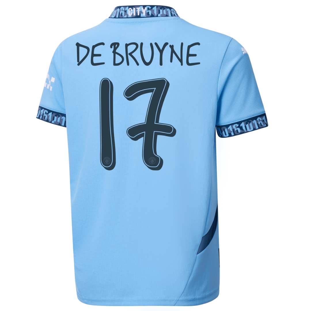 Criança - Camisola principal Man City 24/25 - De Bruyne 17 4