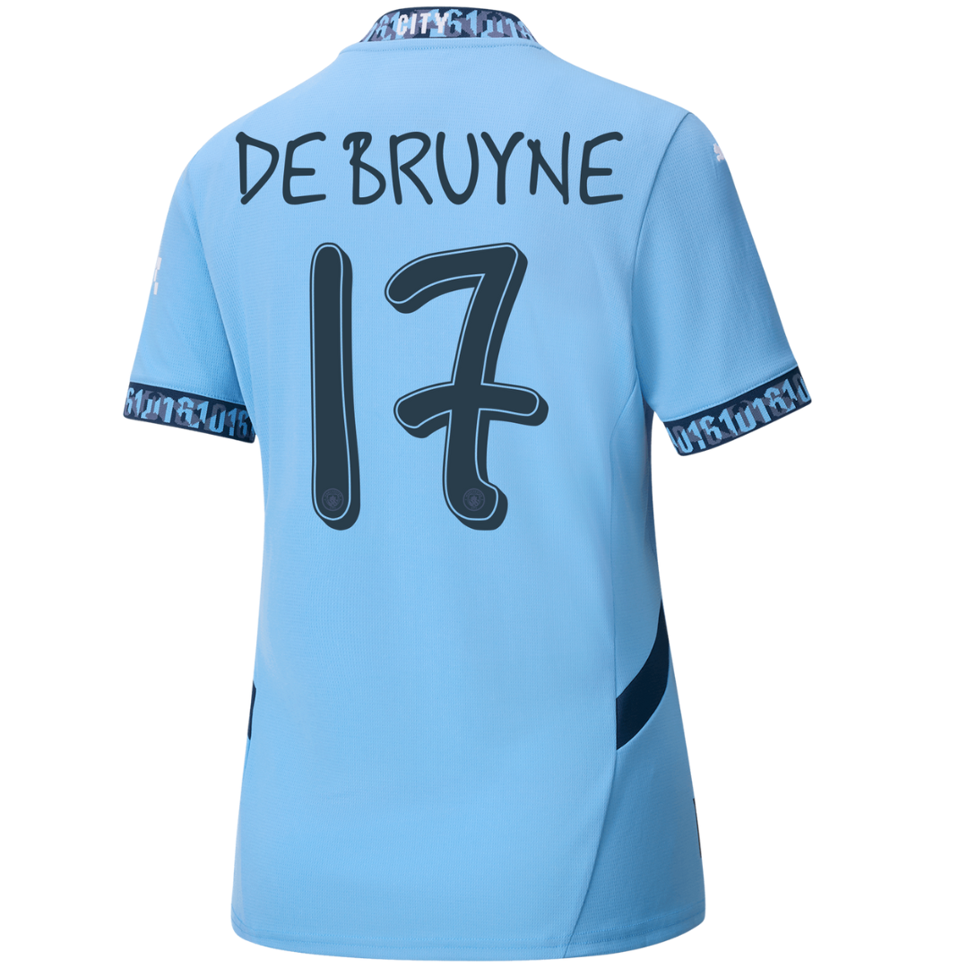 Camisola Principal Man City 24/25 - De Bruyne 17 - Versão feminina 4