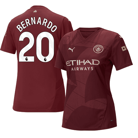 3ª Camisola Man City 24/25 - Bernardo 20 - Versão feminina