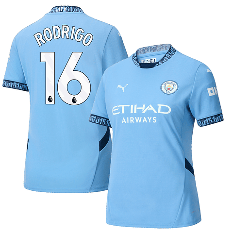 Camisola Principal Man City 24/25 - Rodrigo 16 - Versão feminina
