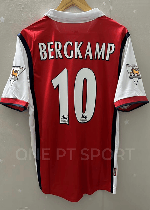 Camisola Principal Arsenal 1998/1999 - Bergkamp 10 - Versão adepto 
