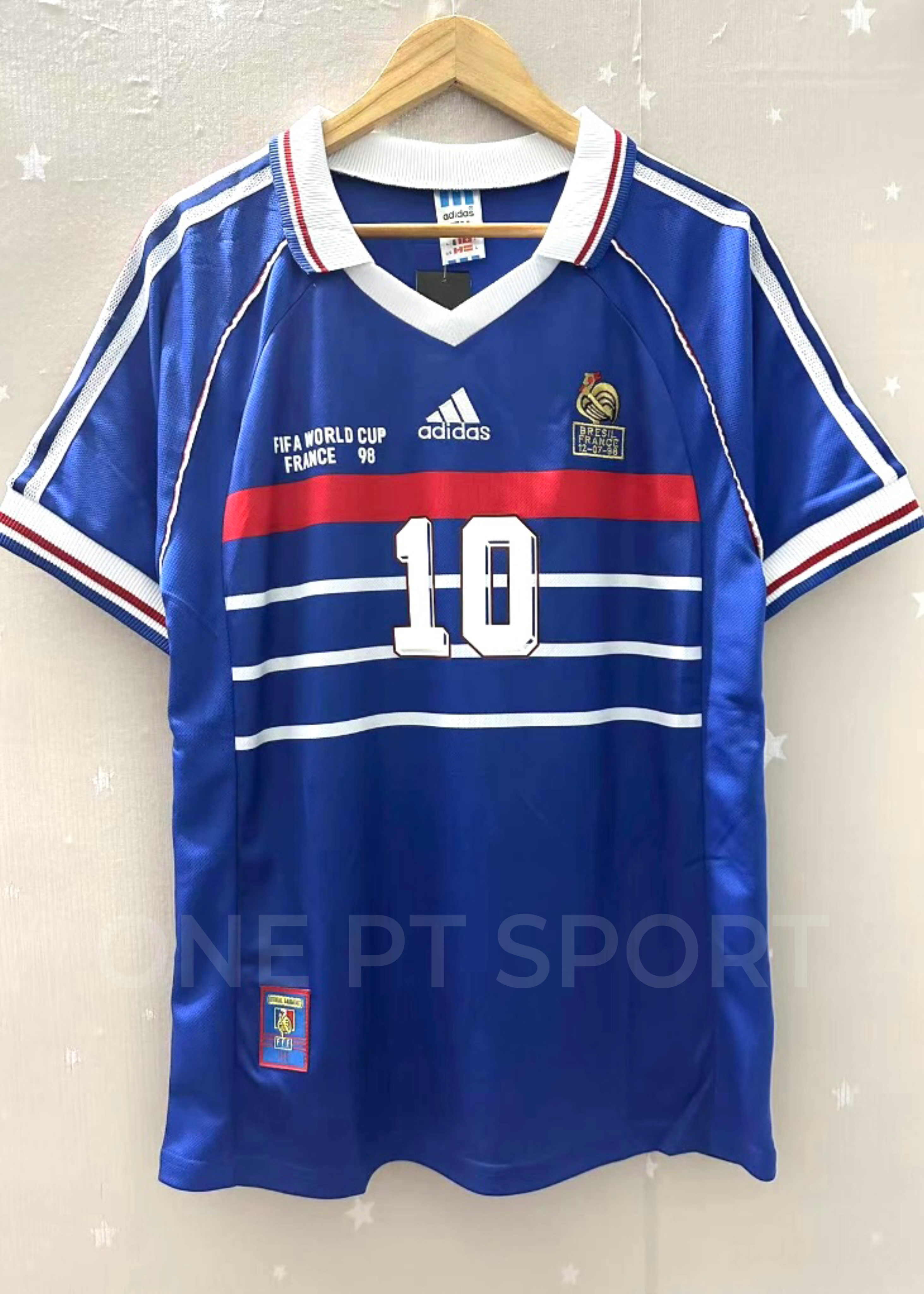 Camisola Principal França 1998 - Zidane 10 - Versão adepto 3