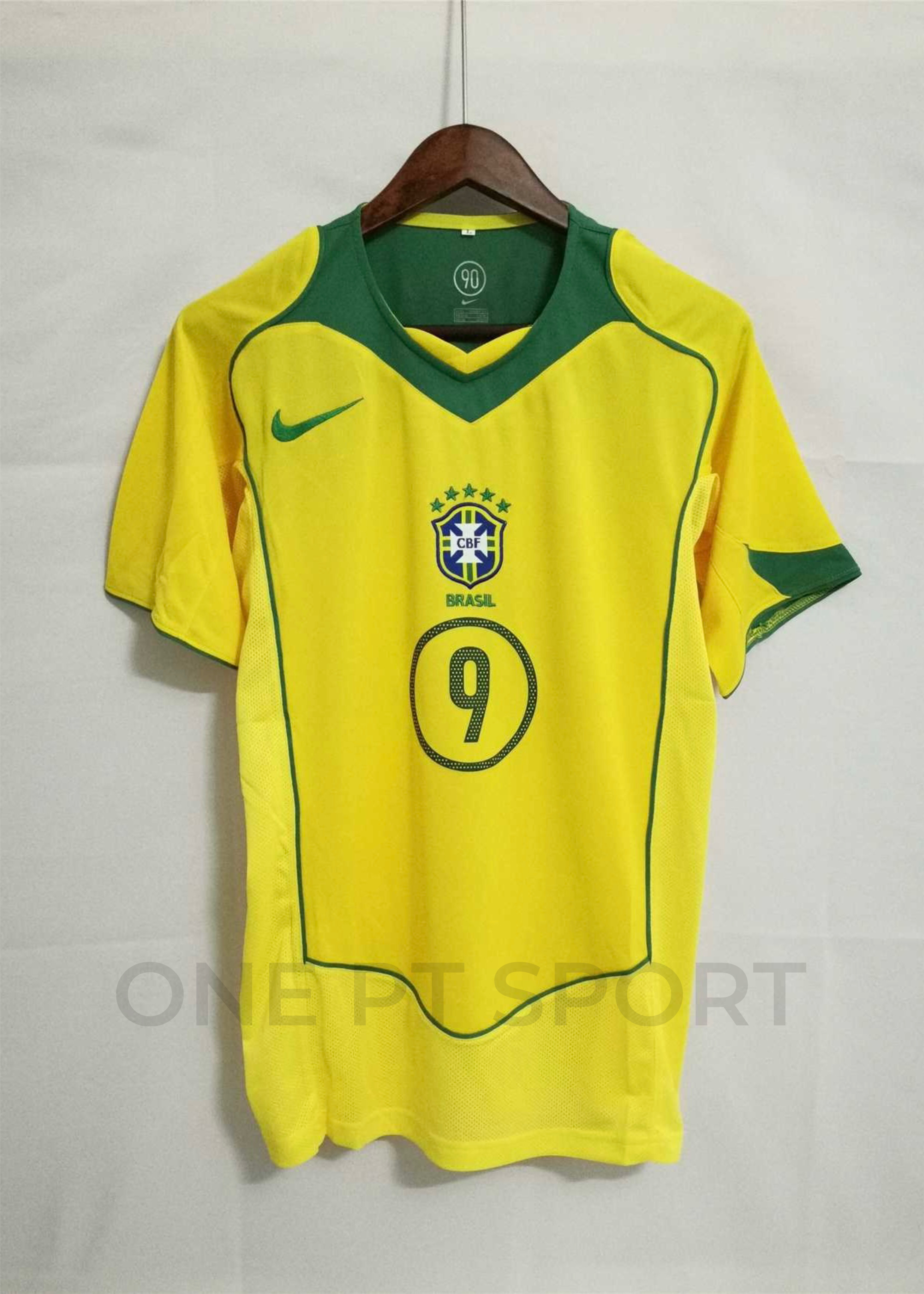 Camisola principal Brasil 2004 - Ronaldo 9 - Versão adepto 4