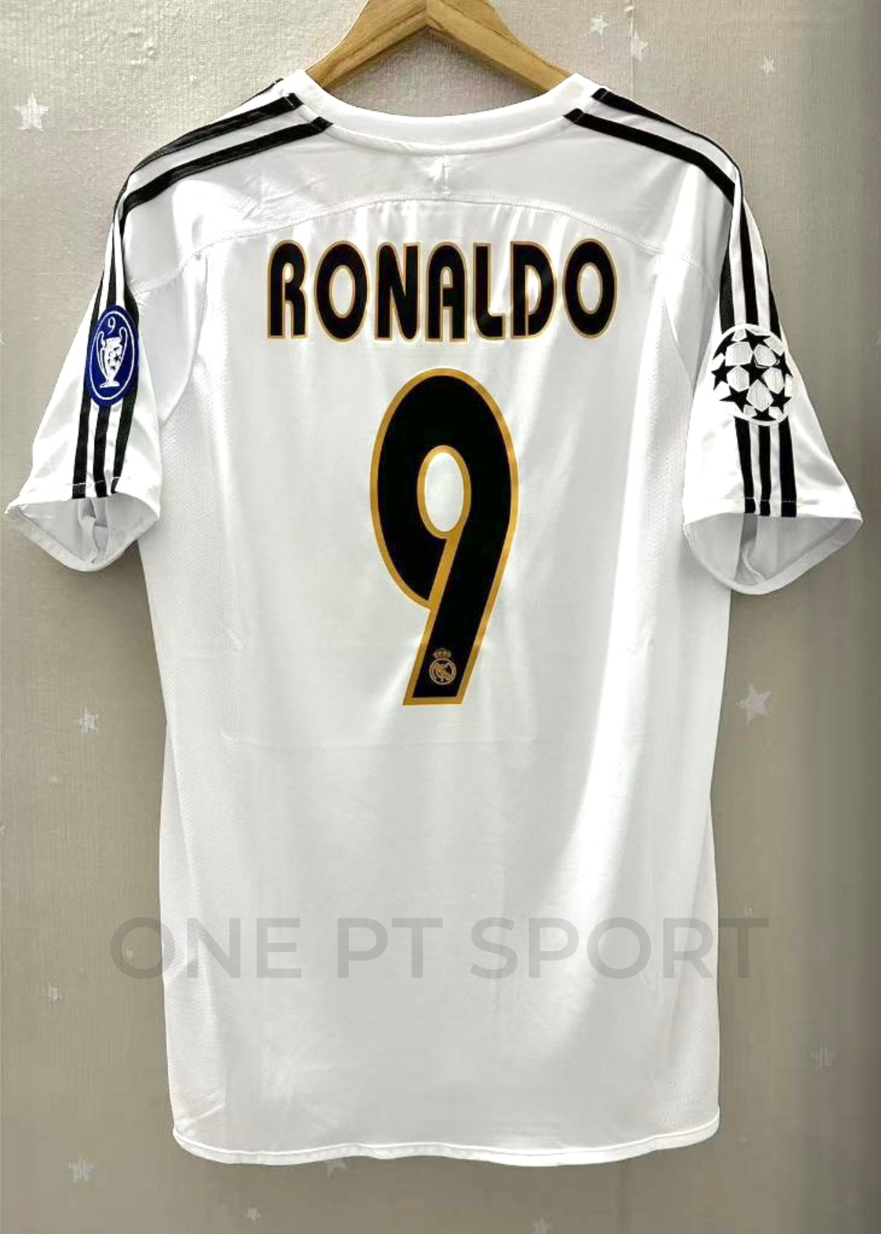 Camisola principal Real Madrid 2003/2004 - Ronaldo 9 - Versão adepto 2