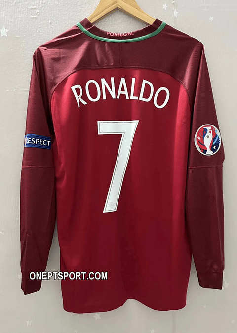 Camisola principal Portugal Euro 2016 Manga Comprida - Ronaldo 7 - Versão adepto