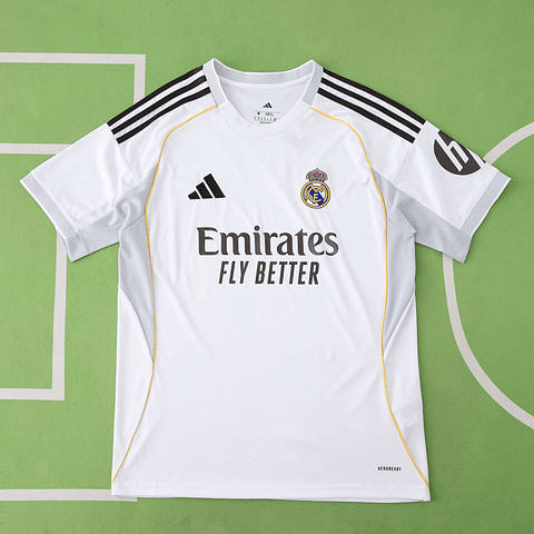 Camisola Principal Real Madrid 25/26 - Versão Adepto