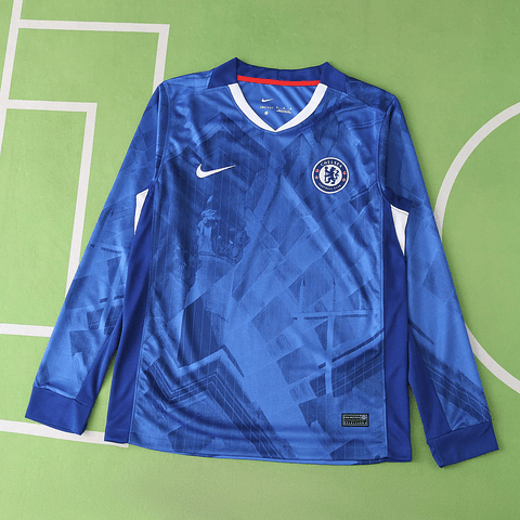 Camisola principal Chelsea 25/26 - Manga comprida - Versão adepto