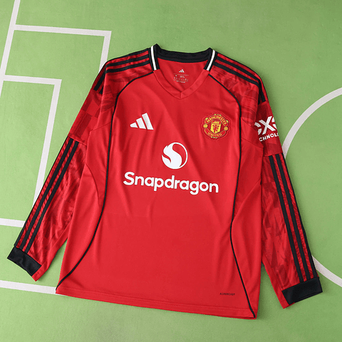 Camisola principal Man Utd 25/26 - Manga comprida - Versão adepto