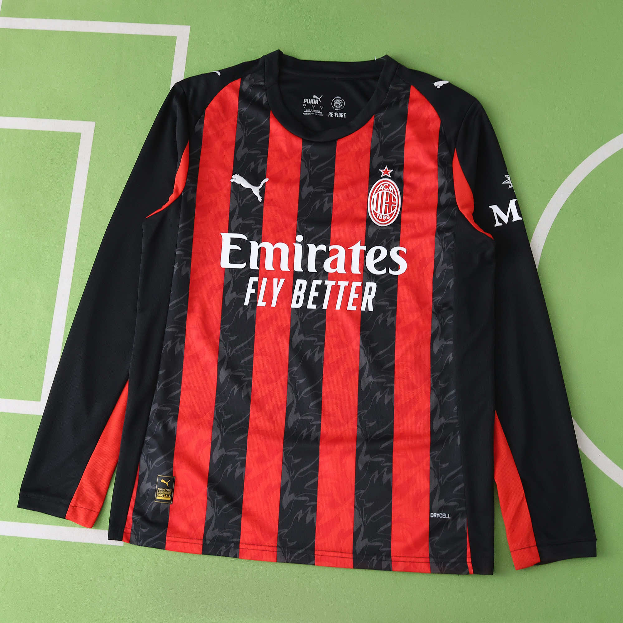 Camisola Principal AC Milan 25/26 - Manga comprida - Versão adepto 1