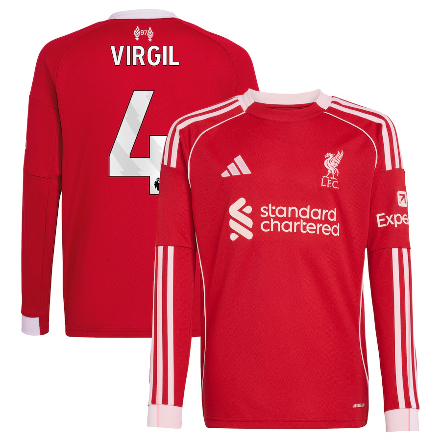 Camisola principal Liverpool 25/26 - Virgil 4 - Manga comprida 1