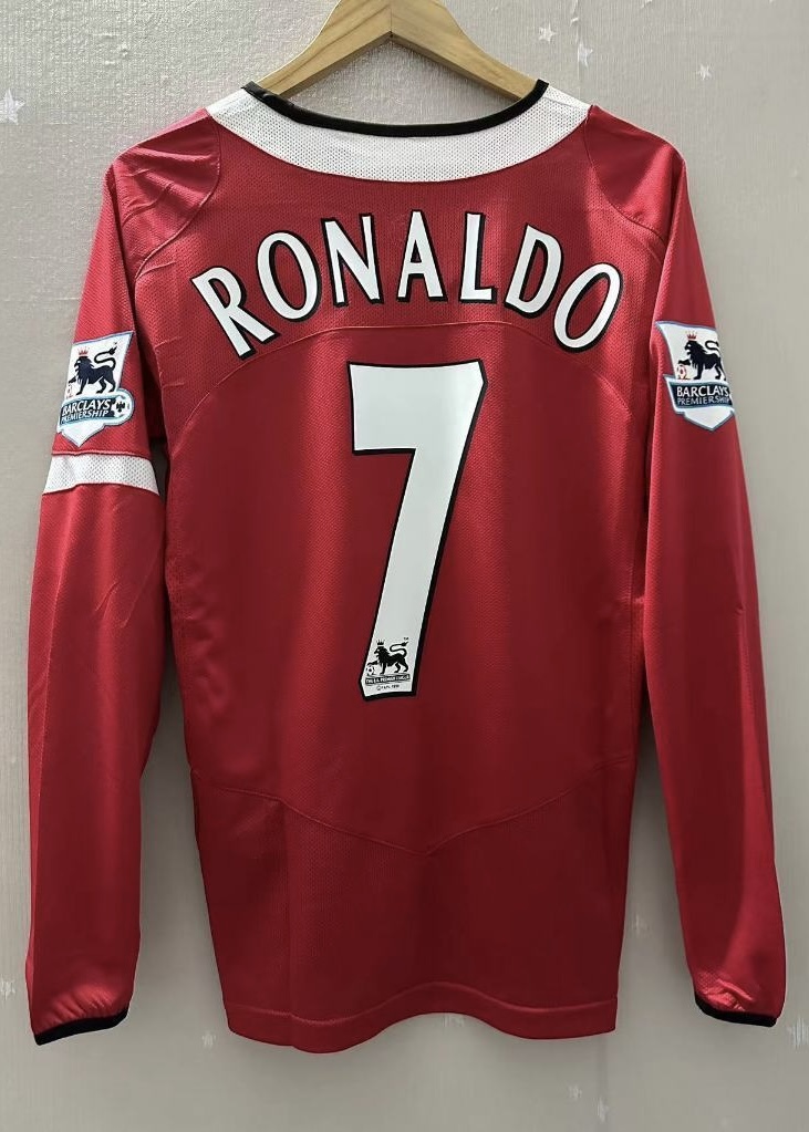 Camisola principal Manchester United 2004/2006 - Ronaldo 7 - Manga comprida - Versão adepto 1