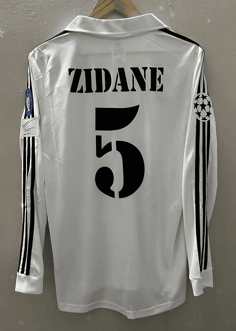 Camisola principal Real Madrid 2001/2002 - Zidane 5 - Manga comprida - Versão adepto