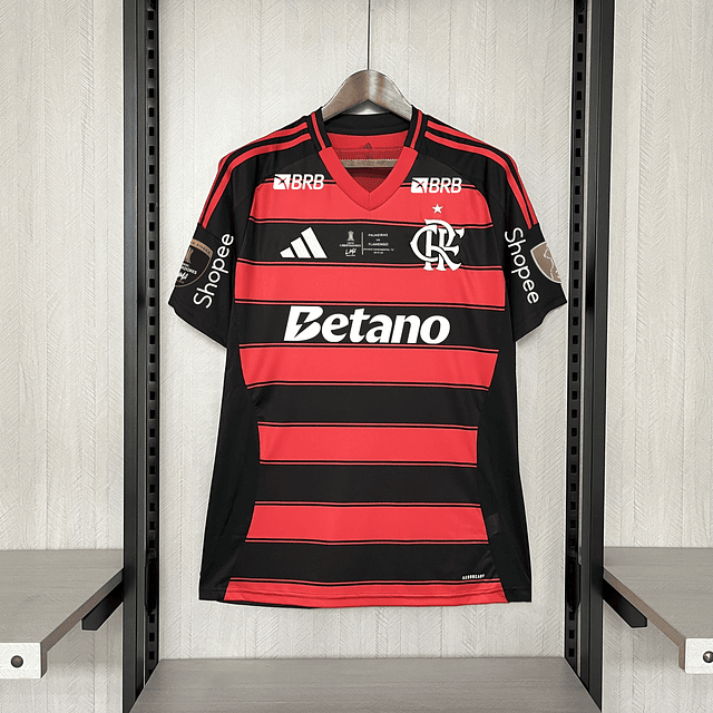 Camisola Principal Flamengo 2025 - Final Libertadores - Versão adepto 