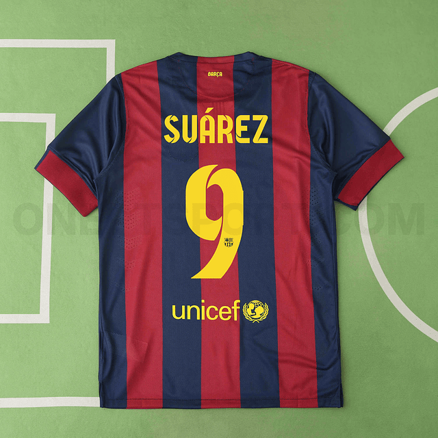 Camisola principal Barcelona 2014/2015 - Suárez 9 - Versão adepto